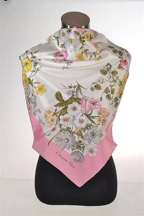 dior floral scarf|christian dior silk scarf hibiscus.